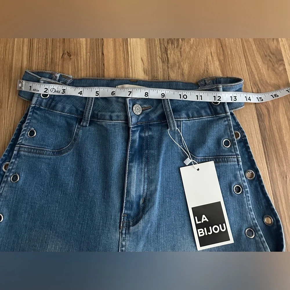 La Bijou Sexy Lace Up Jeans High Rise Skinny Size Small